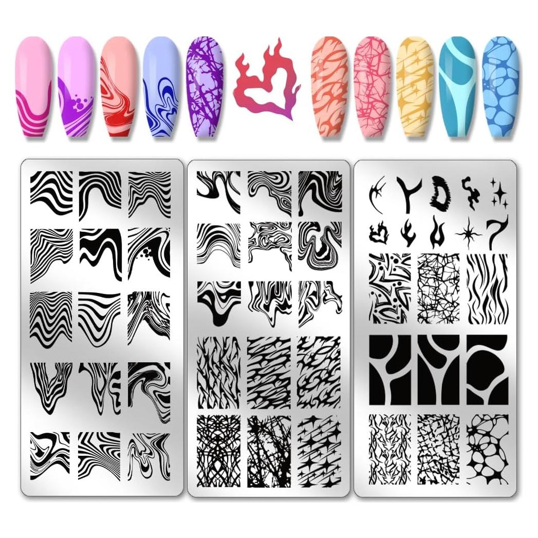 Plantillas de Arte de Uñas PH PandaHall - 55 Patrones de Textura