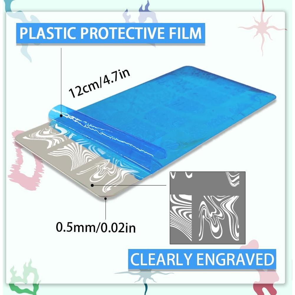 Plantillas de Arte de Uñas PH PandaHall - 55 Patrones de Textura