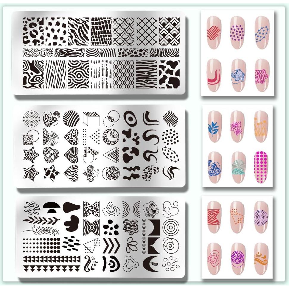 Set de 6 Placas de Estampado de Uñas PH PandaHall 12x6 cm