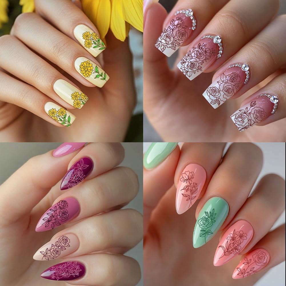 Placas de Estampado de Uñas PH PandaHall 3pcs 12x6 cm