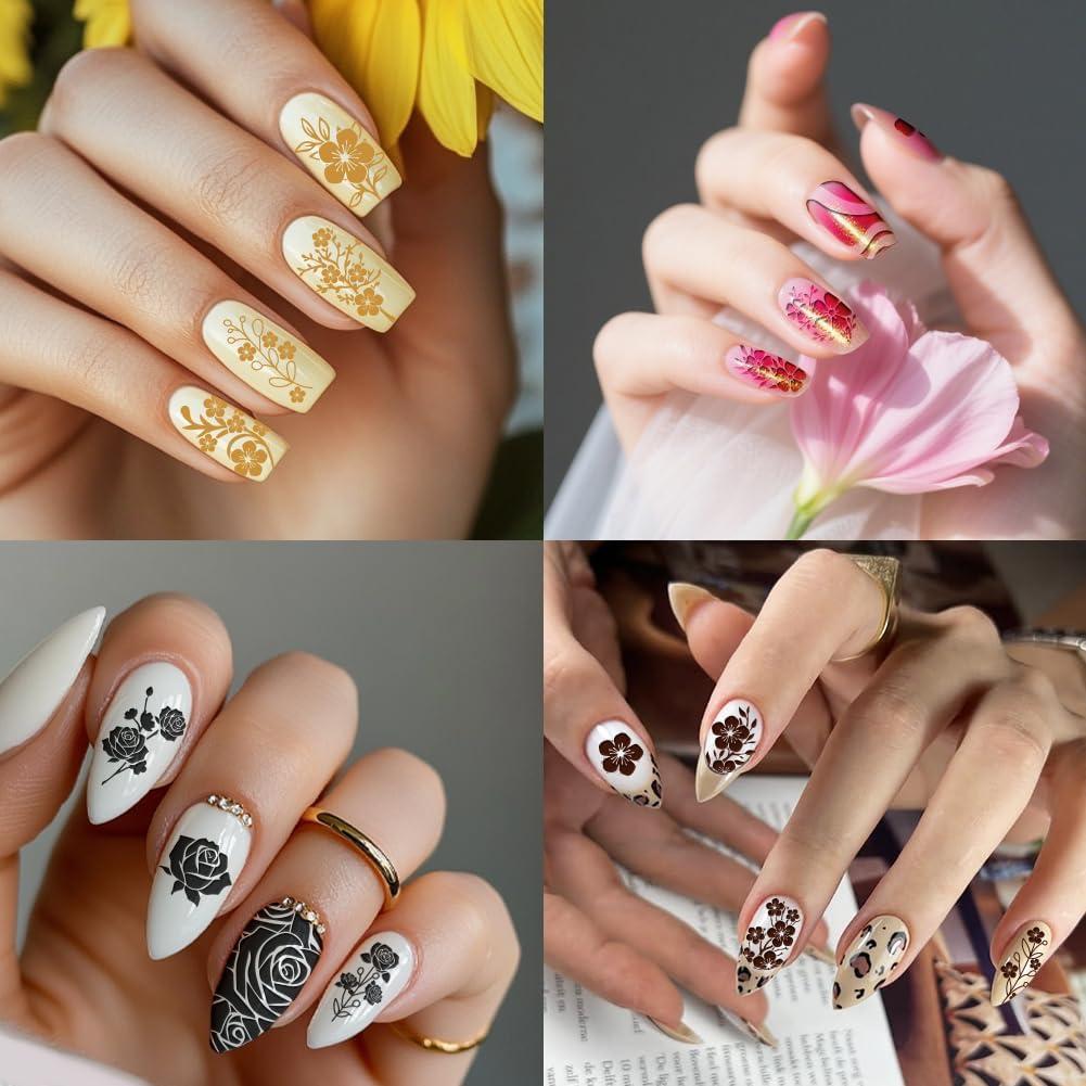 Kit de Placas de Estampado de Uñas PH PandaHall 3pcs Flores