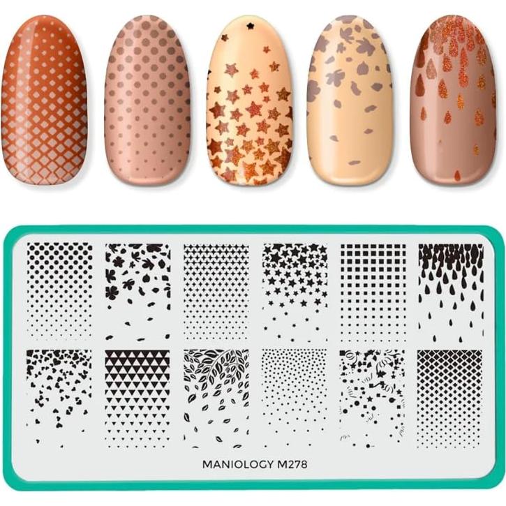 Conjunto de Placas de Estampado de Uñas Maniology Corazones y Gradientes