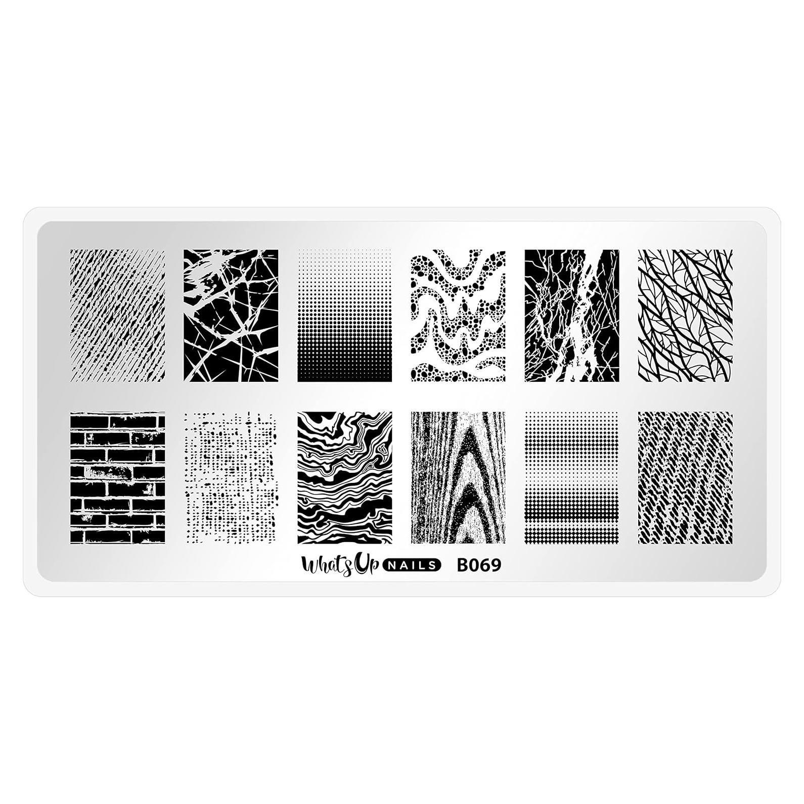 Placa de Estampado de Uñas Whats Up Nails B069 60x120mm