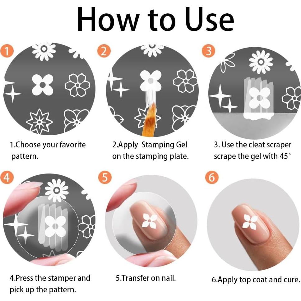 Estampador de Uñas PH PandaHall 3pcs Acero Inoxidable