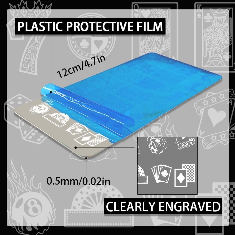 Placas de Estampado de Uñas PH PandaHall - 3 Piezas, Acero Inoxidable, Diseño Póker