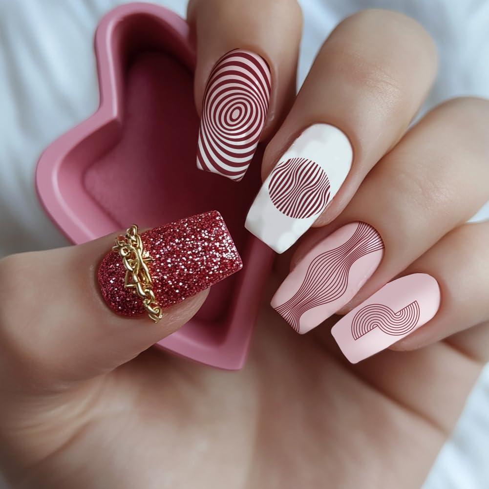 Plantillas de Estampado de Uñas 3D PH PandaHall 12x6 cm