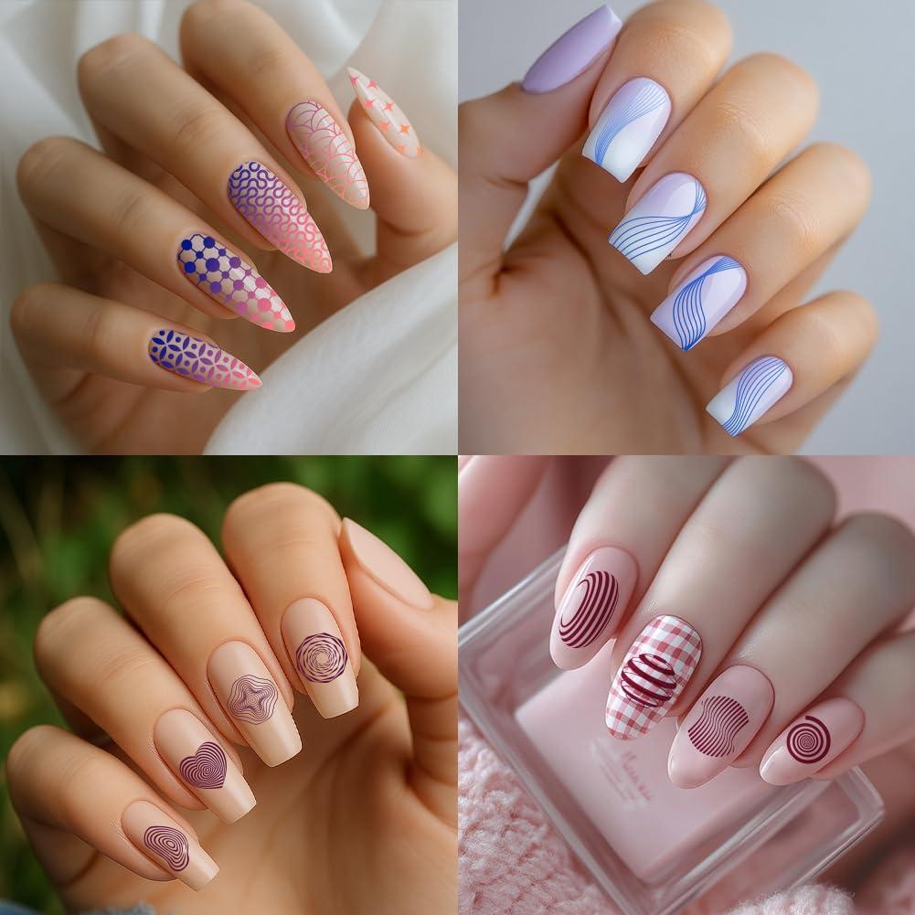 Plantillas de Estampado de Uñas 3D PH PandaHall 12x6 cm