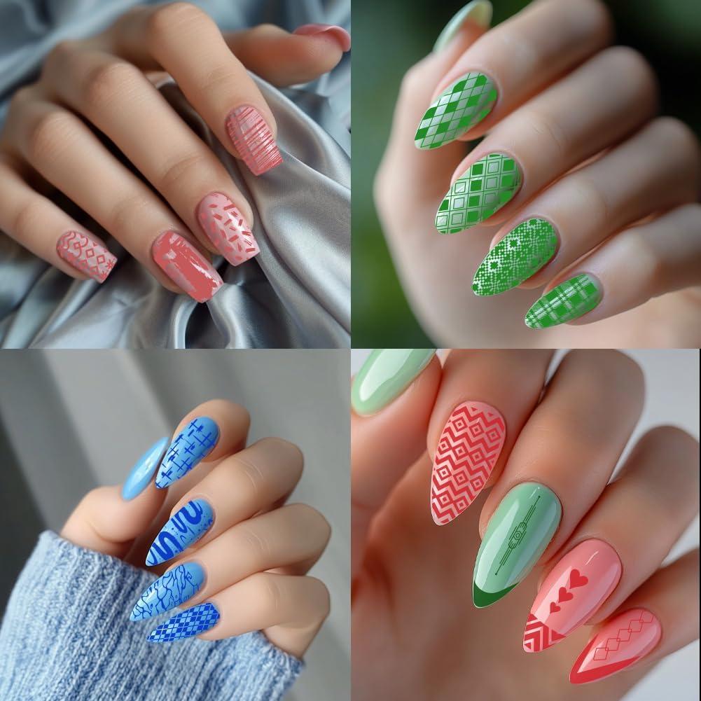 Placas de Estampado de Uñas PH PandaHall 3 Piezas 12x6 cm