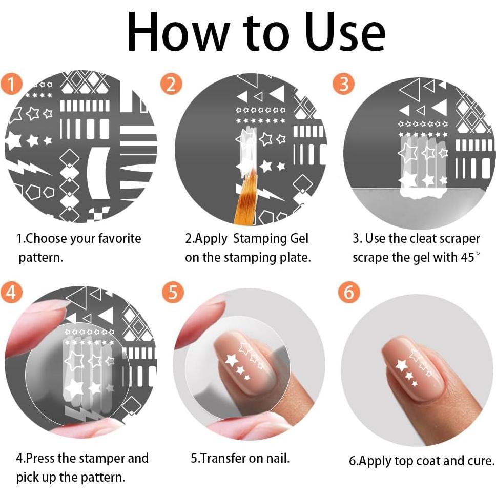 Placas de Estampado de Uñas PH PandaHall 3 Piezas 12x6 cm