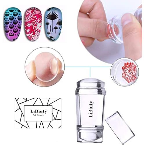 Conjunto de Estampado de Uñas 15 Placas + Estampador + Raspador
