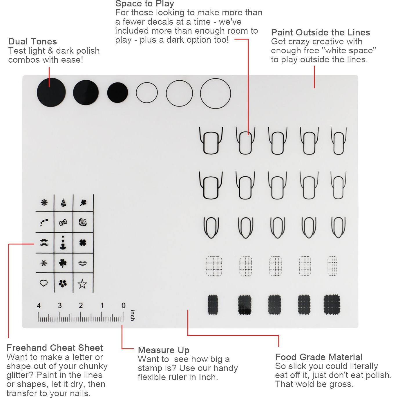 Alfombrillas de Uñas de Silicona Segbeauty 40.64 cm 2 Pcs