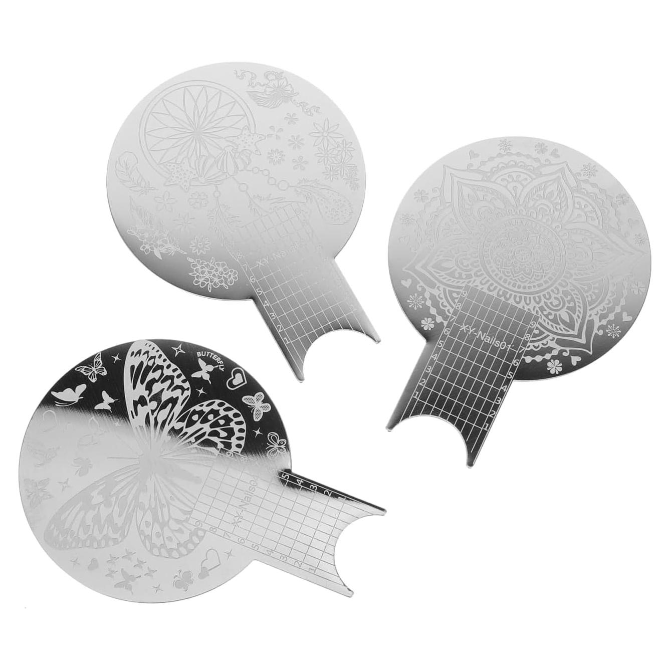 NOLITOY Kit de Selladores de Uñas 3pcs con Plantillas de Flores