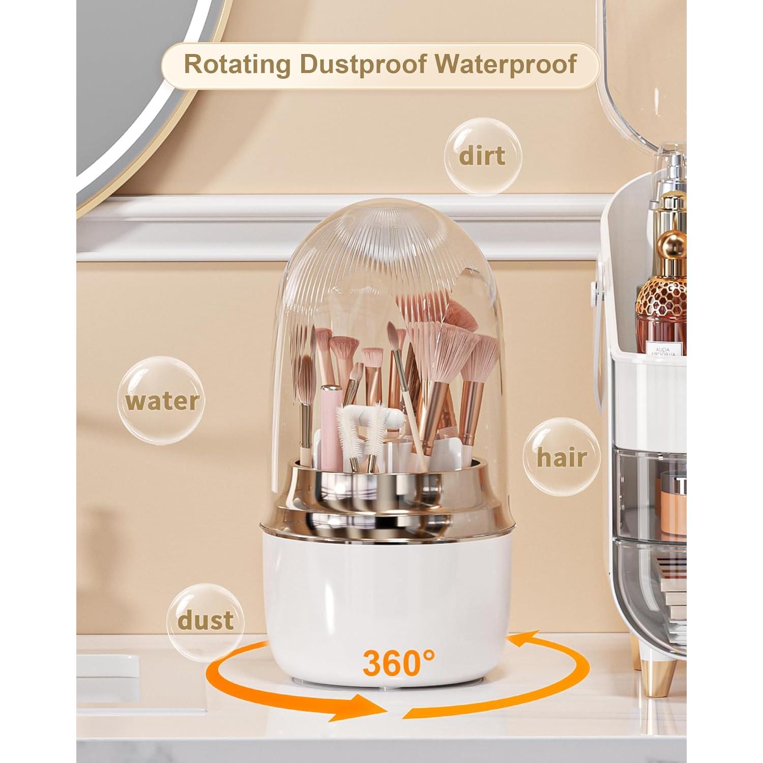 Soporte Organizador de Brochas de Maquillaje Anylady Blanco 360°