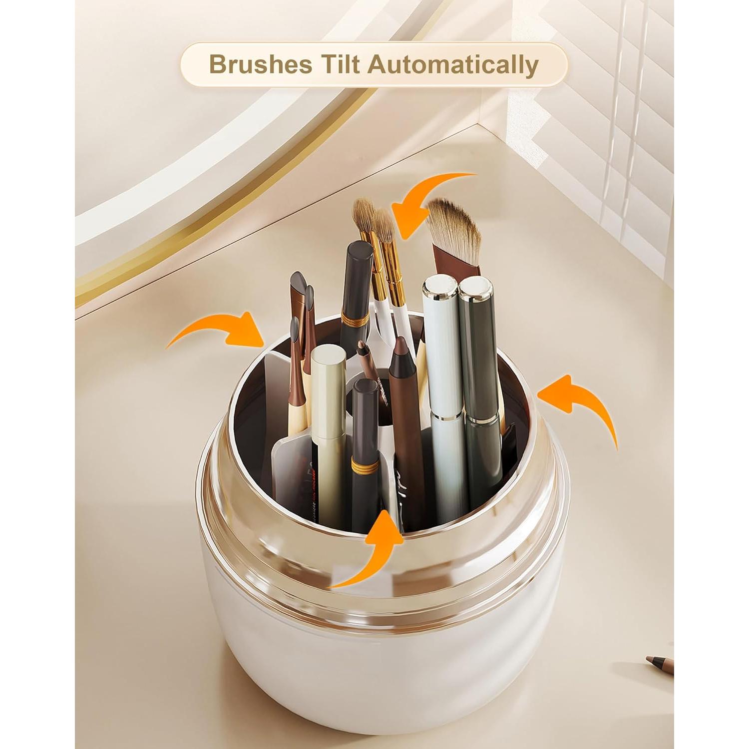 Soporte Organizador de Brochas de Maquillaje Anylady Blanco 360°