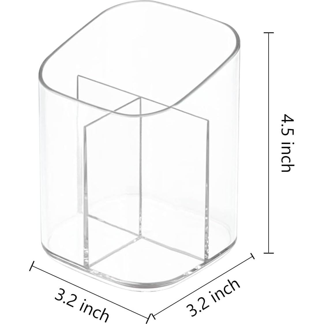 Soporte para lápices y bolígrafos Newkita acrílico transparente 3 ranuras