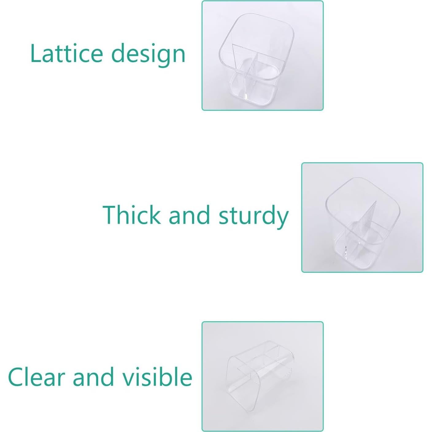 Soporte para lápices y bolígrafos Newkita acrílico transparente 3 ranuras