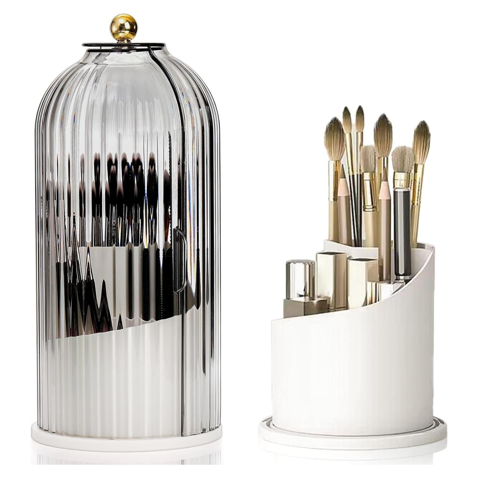 Organizador de Brochas de Maquillaje Eorbow con Tapa Transparente