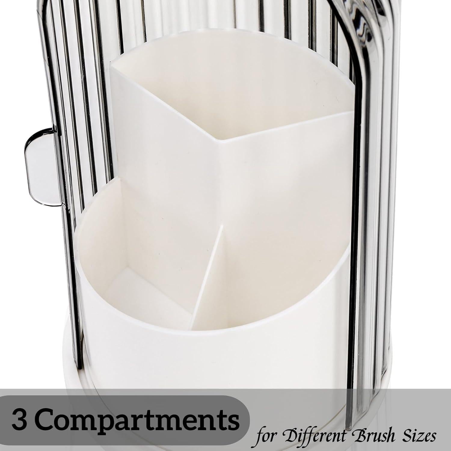 Organizador de Brochas de Maquillaje Eorbow con Tapa Transparente