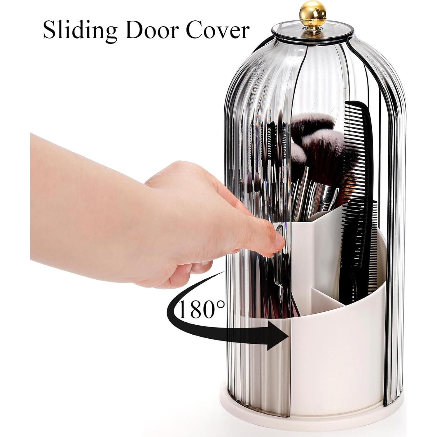 Organizador de Brochas de Maquillaje Eorbow con Tapa Transparente