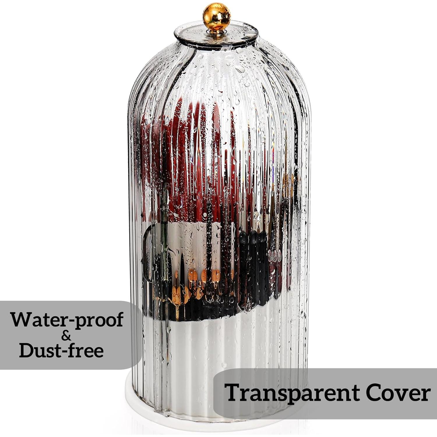 Organizador de Brochas de Maquillaje Eorbow con Tapa Transparente