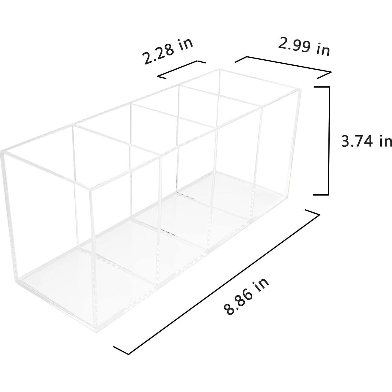 Soporte organizador de bolígrafos acrílico QPEY 4 compartimentos