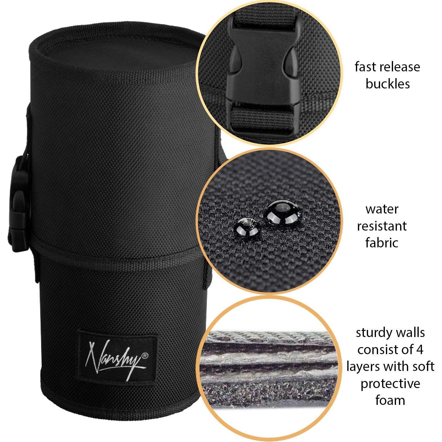 Soporte de Brochas de Maquillaje Nanshy Grande 2 en 1 - Negro