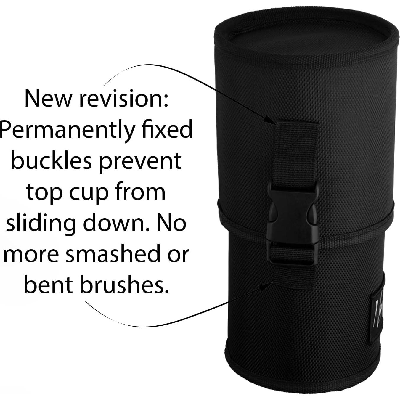 Soporte de Brochas de Maquillaje Nanshy Grande 2 en 1 - Negro