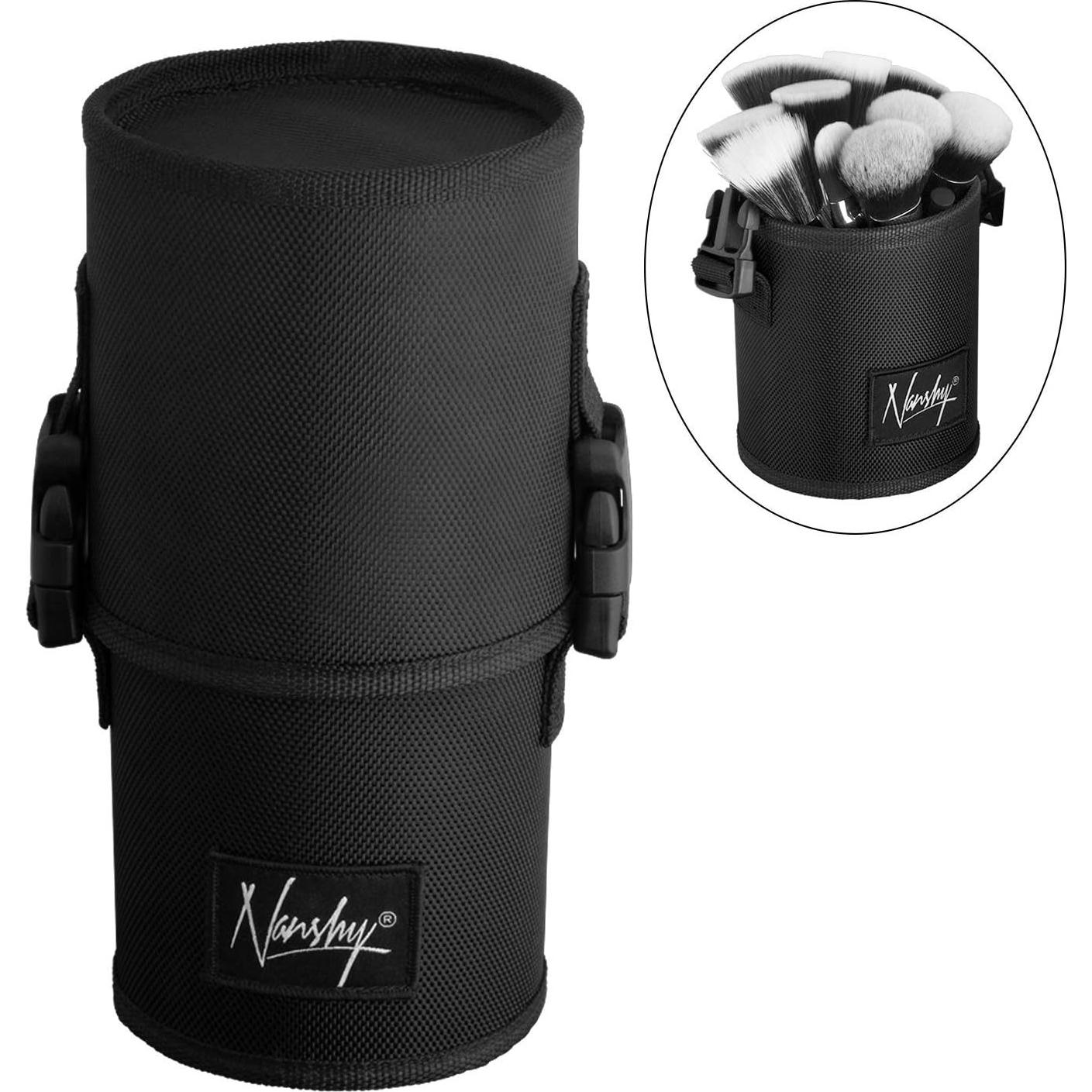 Soporte de Brochas de Maquillaje Nanshy Grande 2 en 1 - Negro