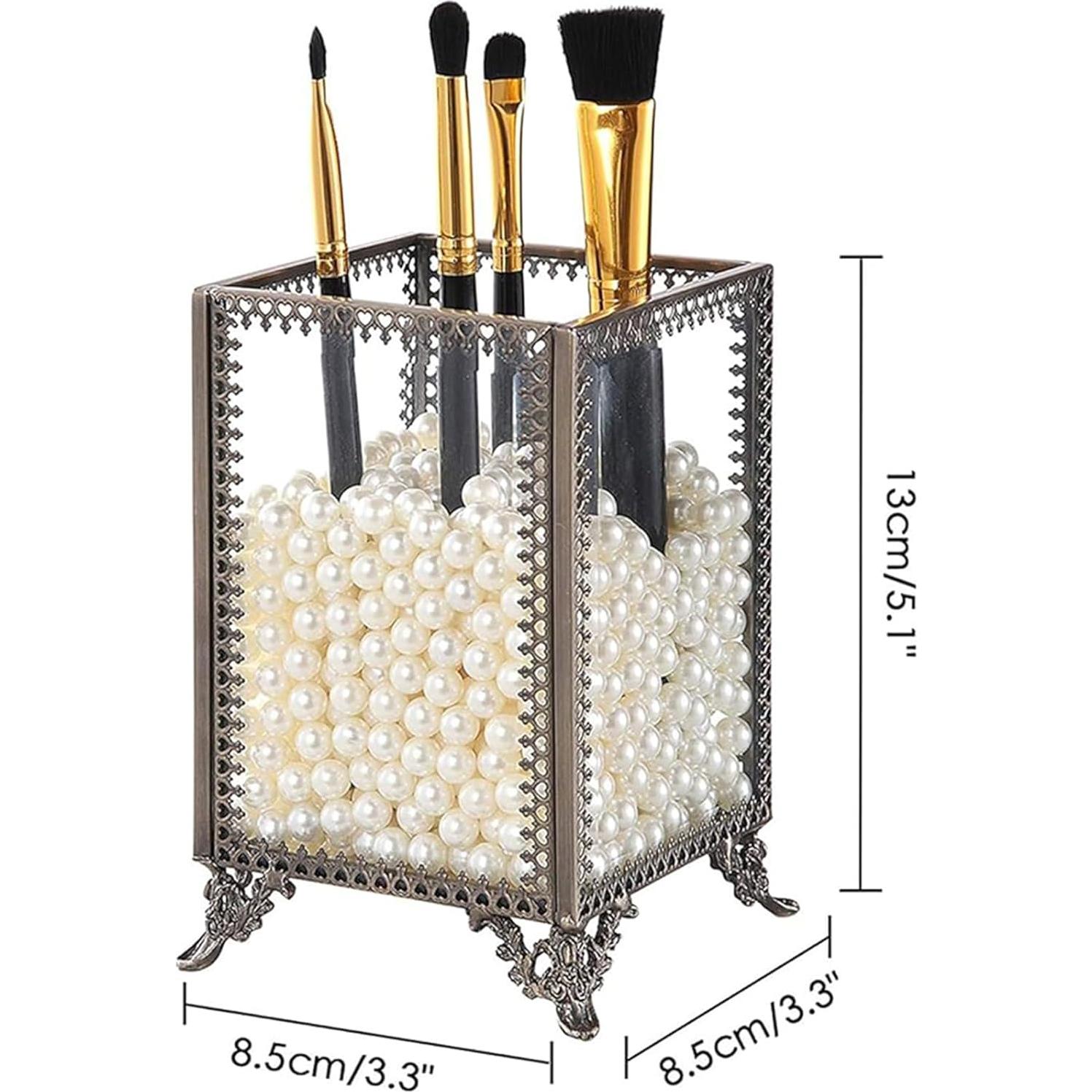 Organizador de Maquillaje PuTwo Vintage con Perlas - 15 a 25 brochas