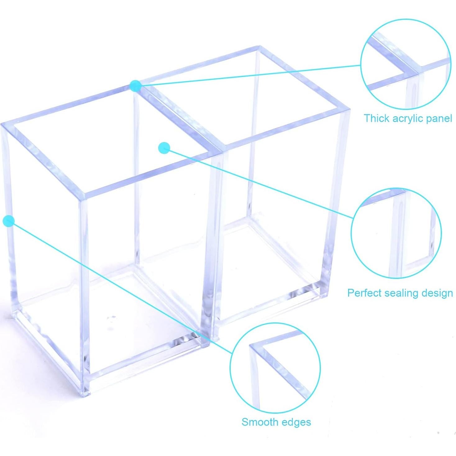 Soporte de bolígrafos acrílico Ouskr 3 piezas transparente