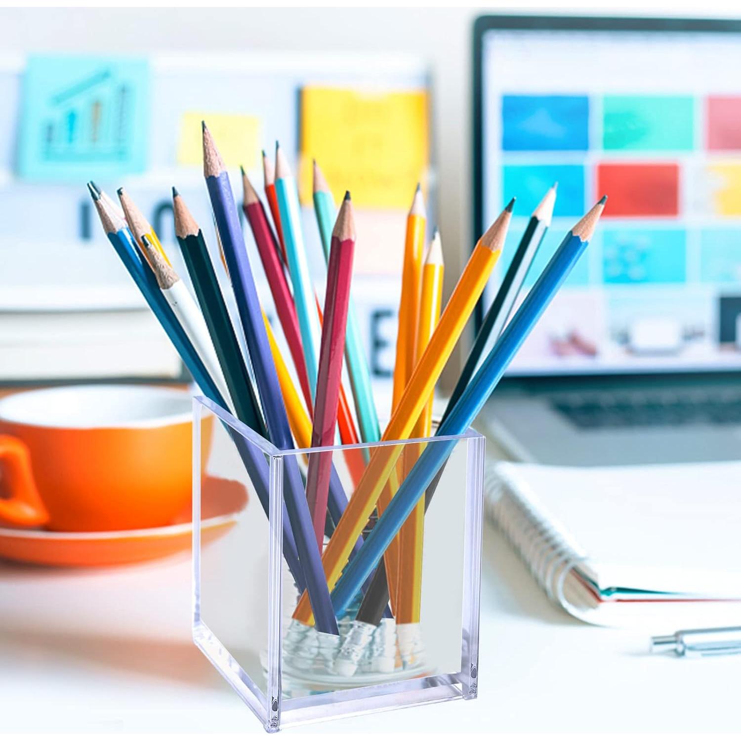 Soporte de bolígrafos acrílico Ouskr 3 piezas transparente