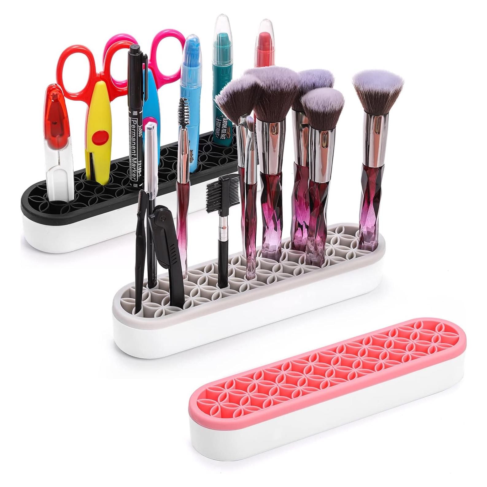 Soporte de Brochas de Maquillaje Elsjoy 3 Piezas Silicona
