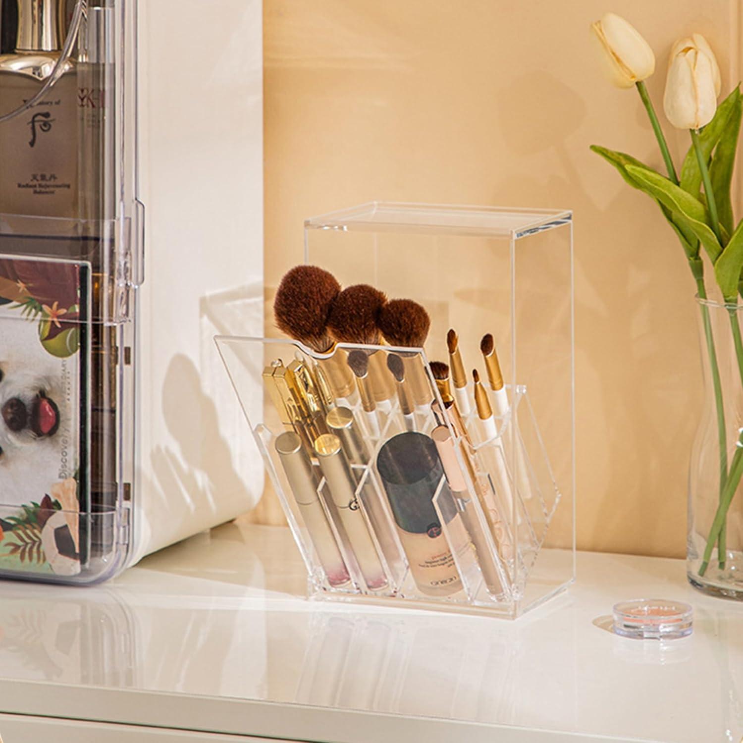 Soporte para Brochas de Maquillaje Meifannao Acrílico 17 Ranuras