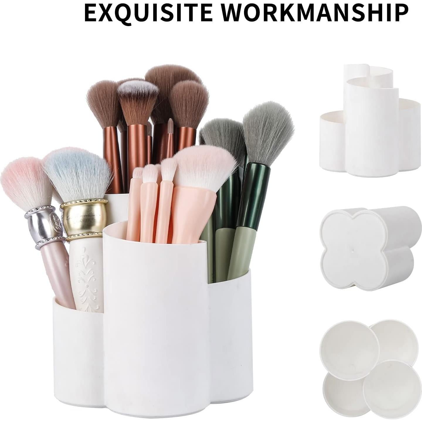 Organizador de Brochas de Maquillaje Yesesion Blanco 4 Compartimentos