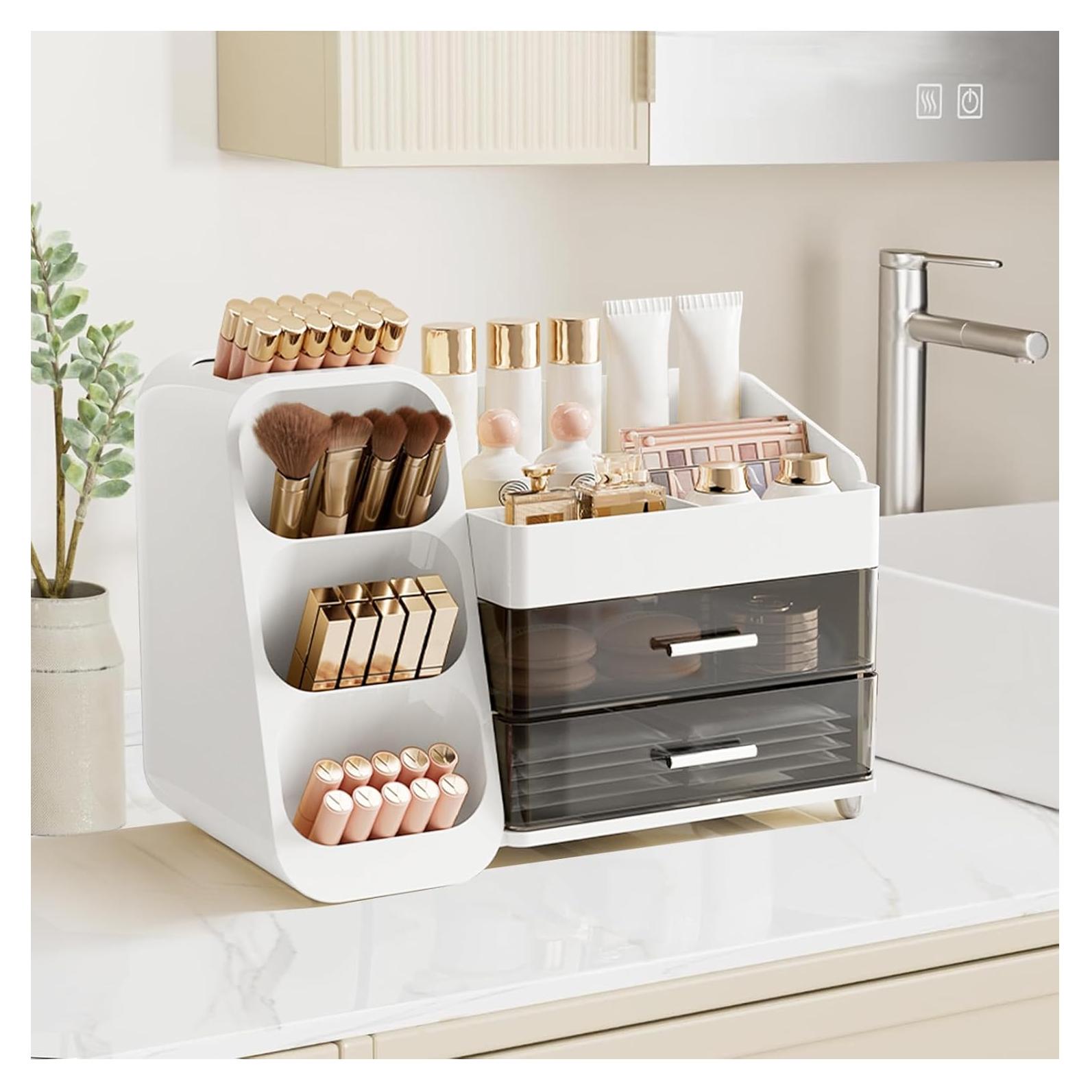 Organizador de Maquillaje Sunoyar Blanco con Cajones y Soporte