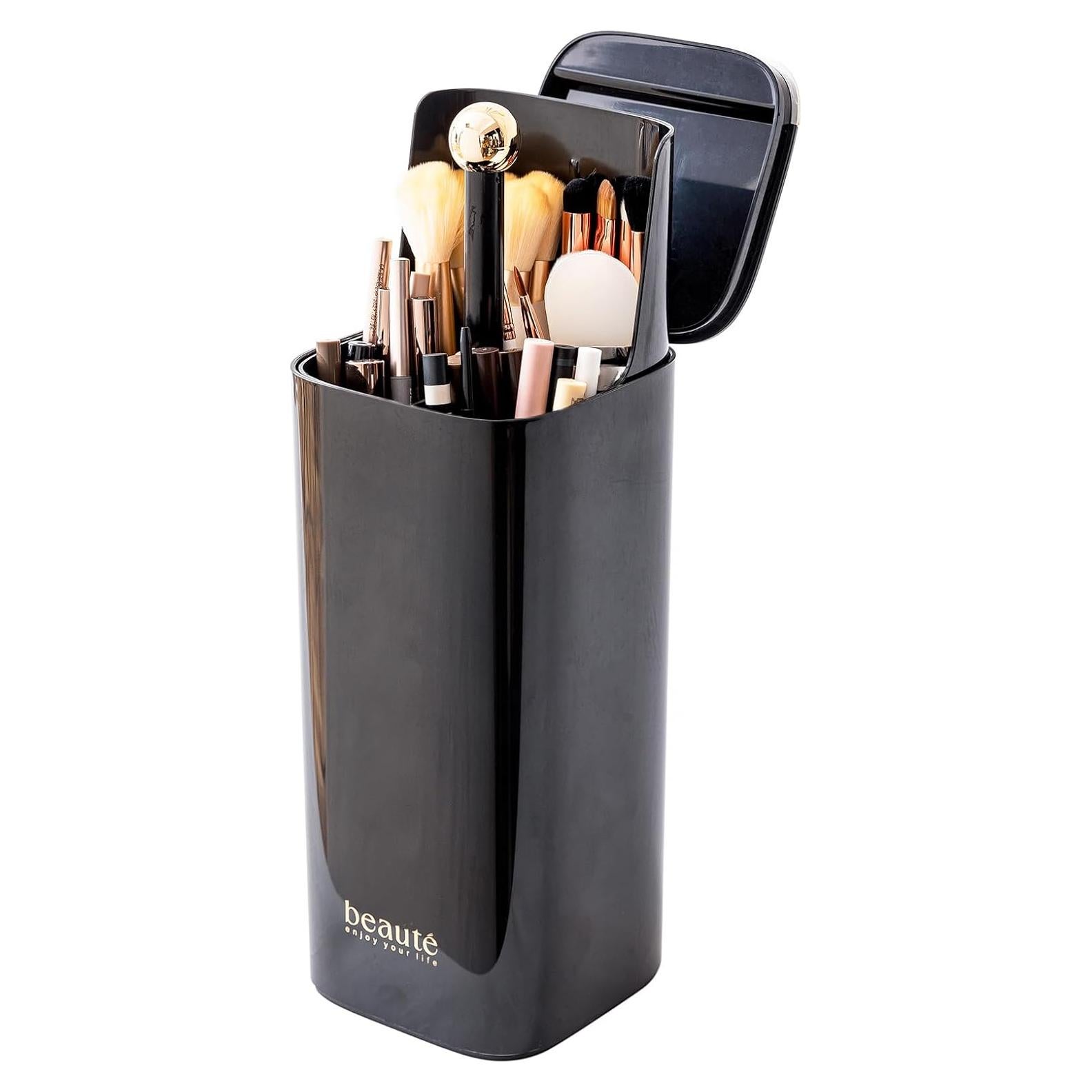 Organizador de Brochas de Maquillaje CISIREE Negro 24 cm a Prueba de Polvo