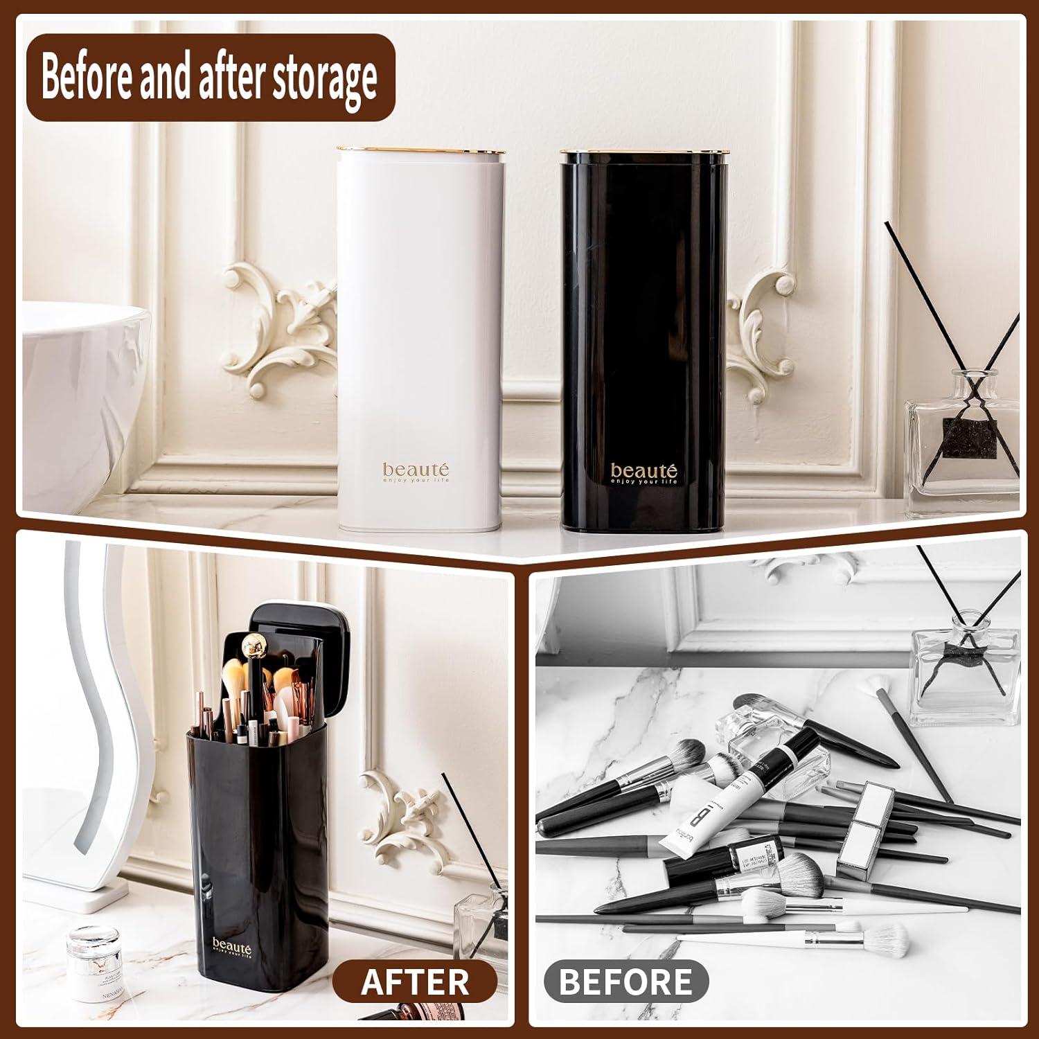 Organizador de Brochas de Maquillaje CISIREE Negro 24 cm a Prueba de Polvo