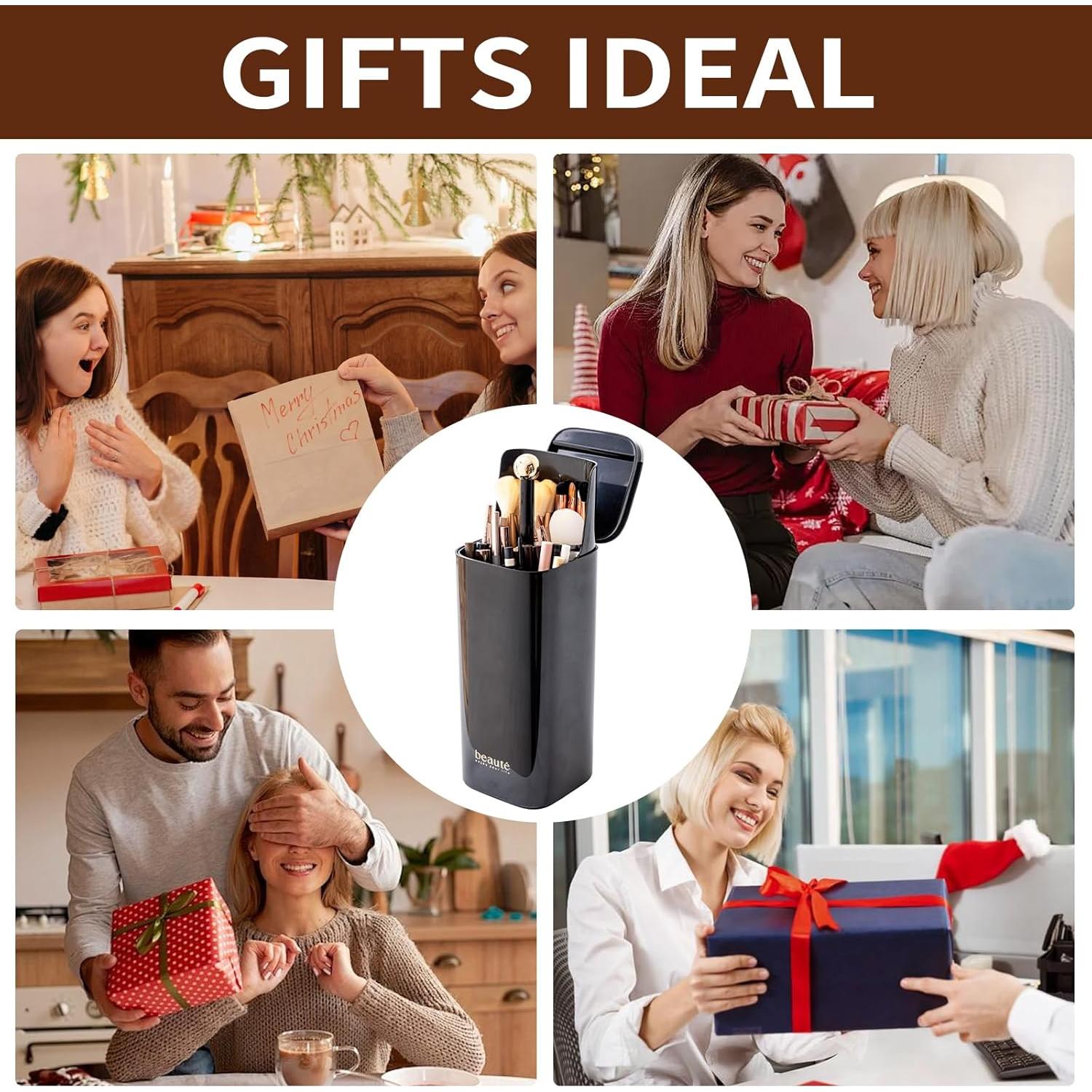 Organizador de Brochas de Maquillaje CISIREE Negro 24 cm a Prueba de Polvo