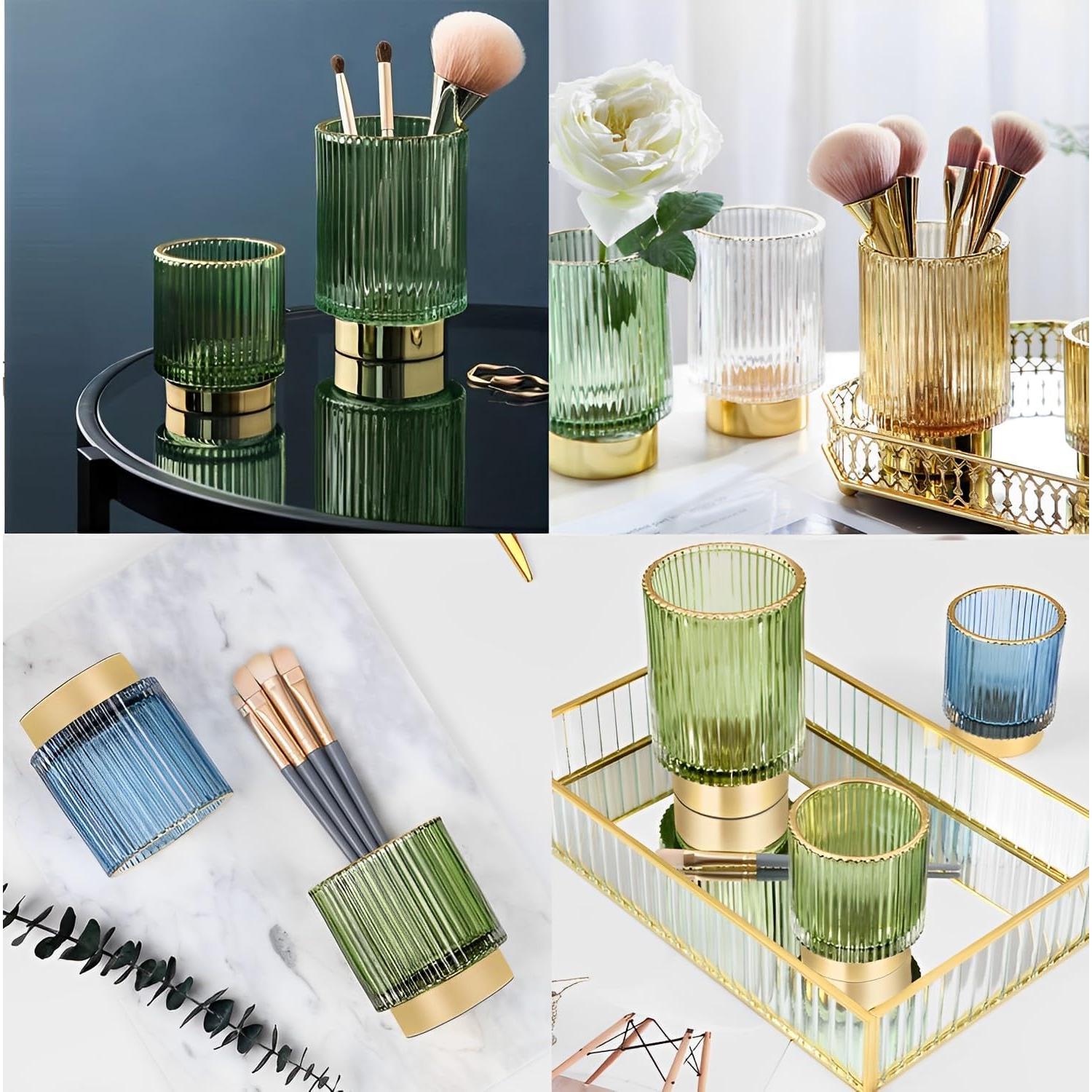 Organizador de Brochas de Maquillaje REALHUNLEE Verde Grande