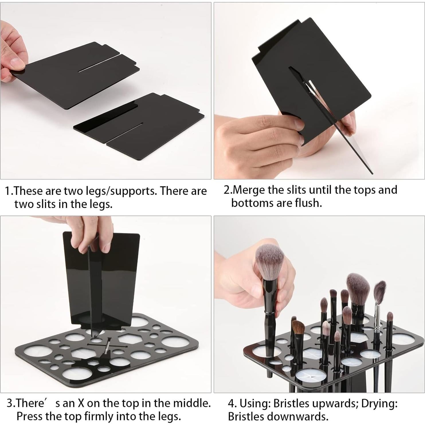 Soporte para Secado de Brochas Luckyiren 28 Ranuras Negro