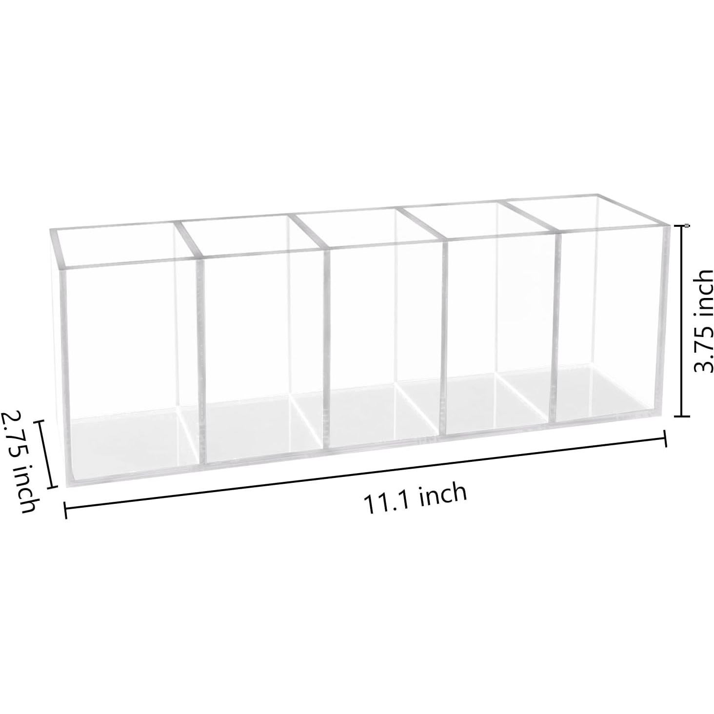 Soporte organizador de escritorio HSYMQ acrílico transparente 5 compartimentos