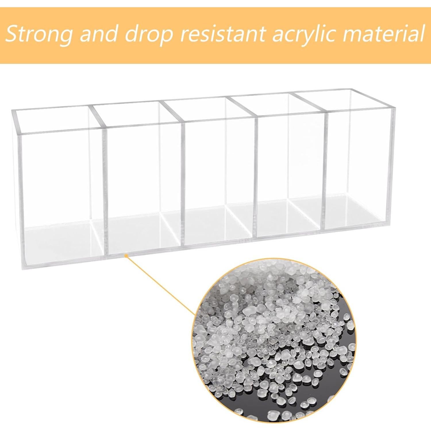 Soporte organizador de escritorio HSYMQ acrílico transparente 5 compartimentos