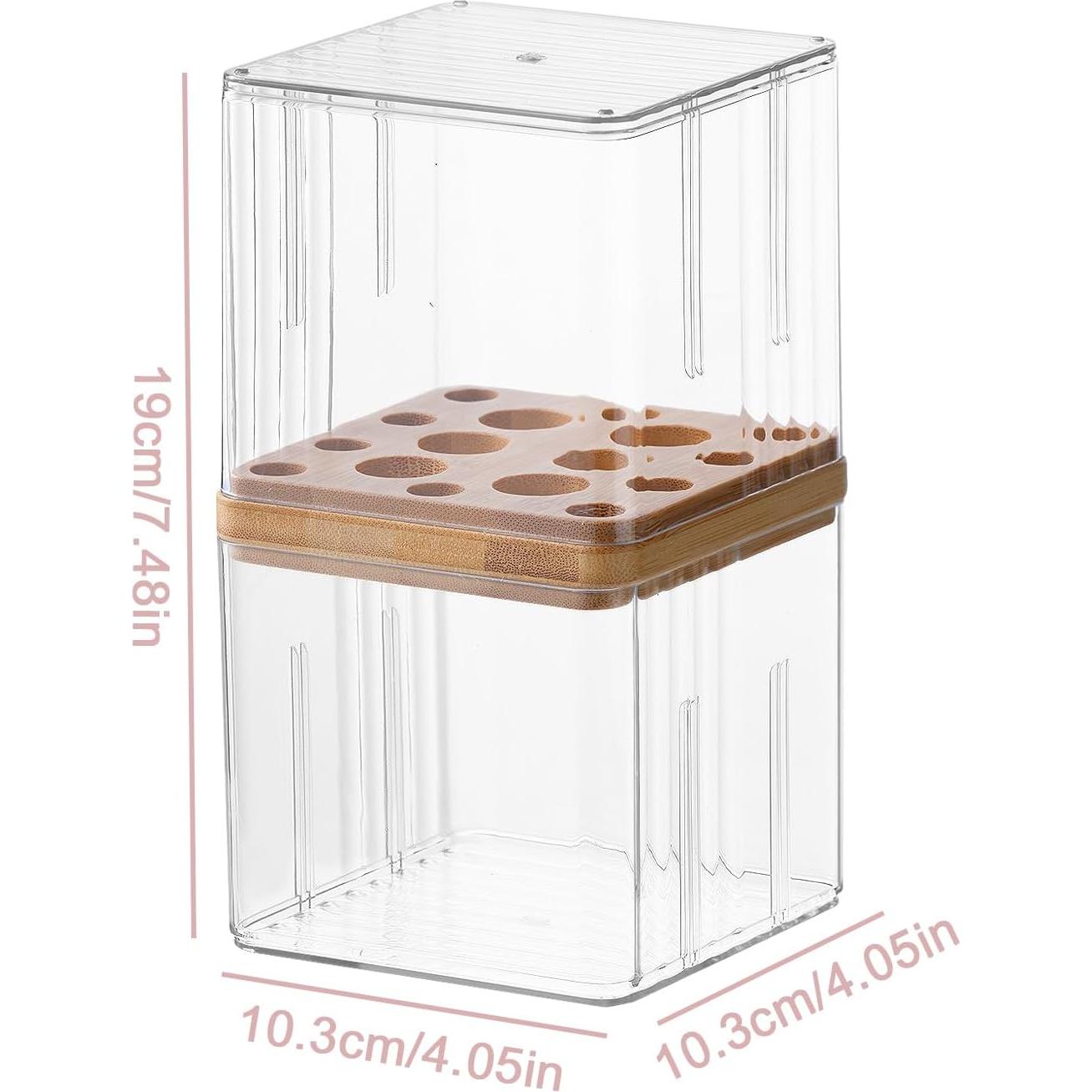 Soporte para Brochas de Maquillaje SUNFICON Rosa 10.3x10.3x19cm