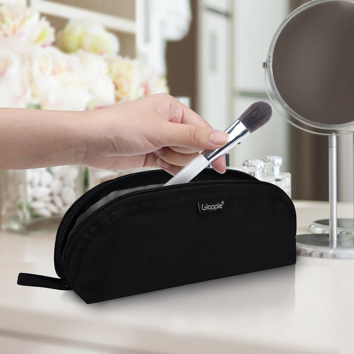 Estuche de Brochas de Maquillaje Gloppie Negro - Viaje 10 Brochas