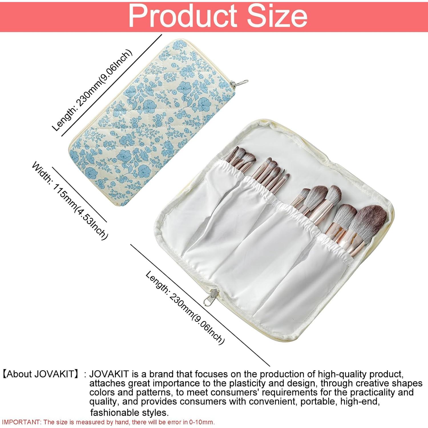 Estuche de Maquillaje JOVAKIT Acolchado Floral Azul 23x11cm