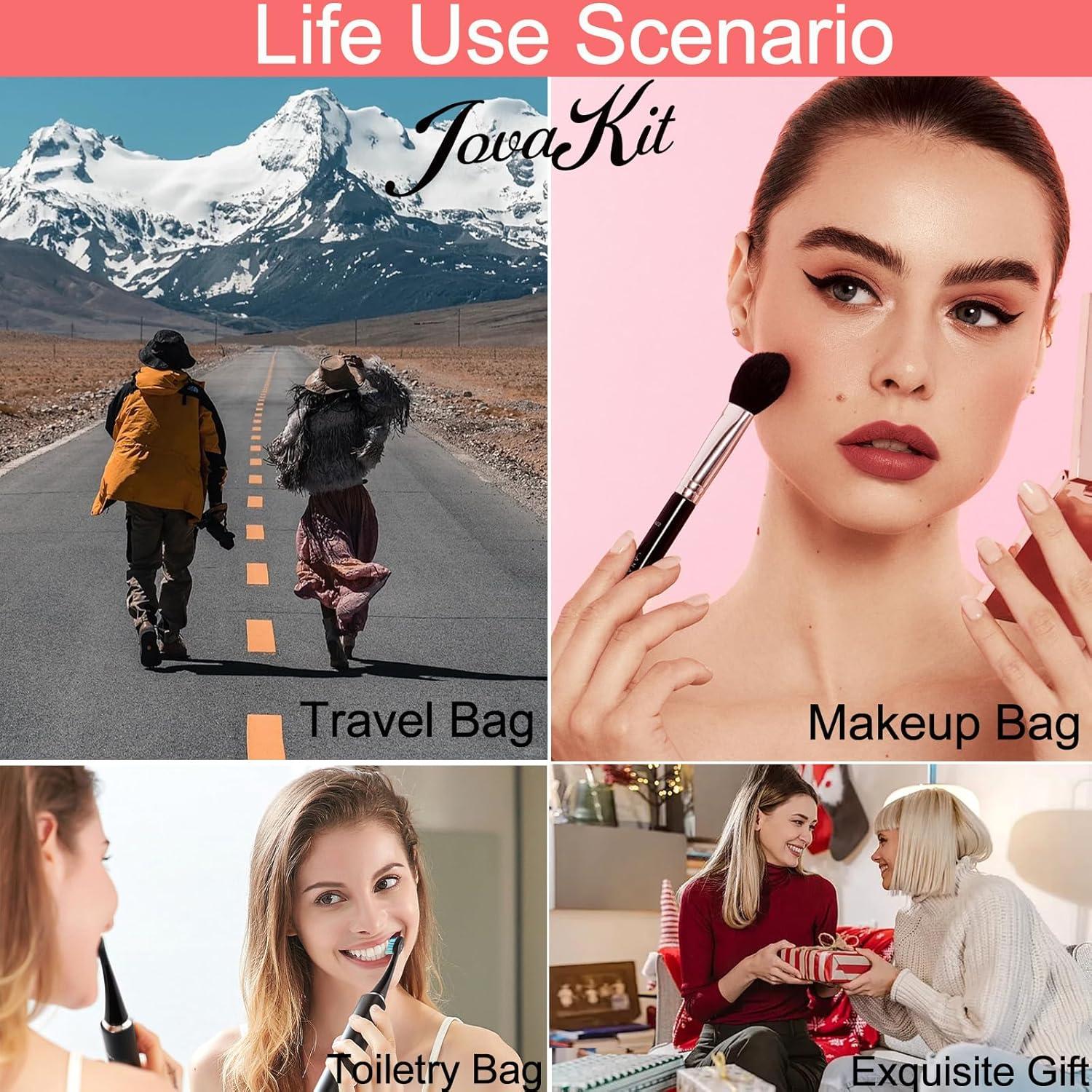 Estuche de Maquillaje JOVAKIT Acolchado Floral Azul 23x11cm