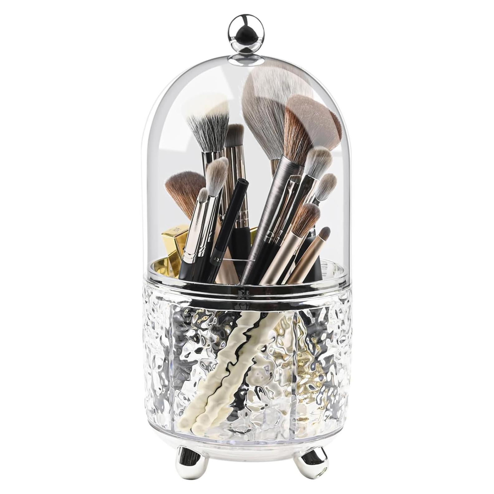 Soporte para Brochas de Maquillaje Hoosel Transparente 360°