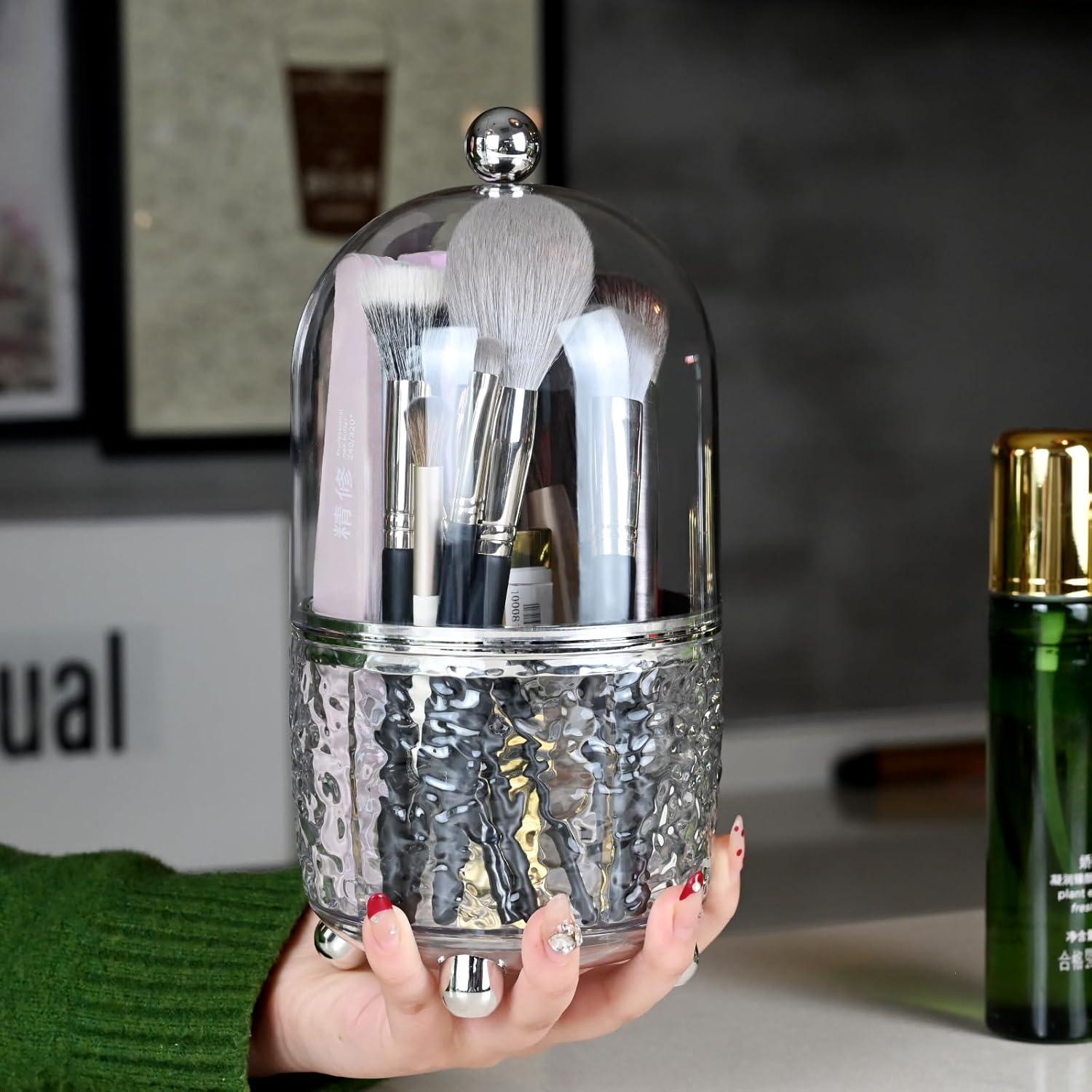 Soporte para Brochas de Maquillaje Hoosel Transparente 360°