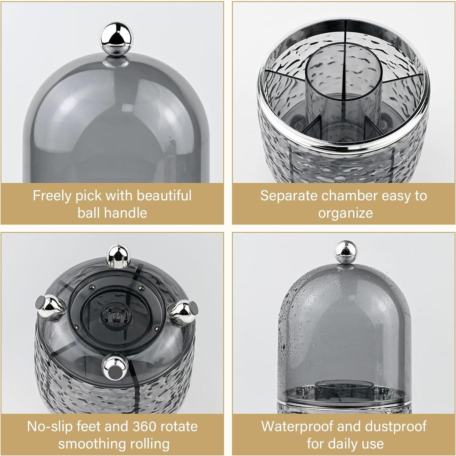 Soporte para Brochas de Maquillaje Hoosel Transparente 360°