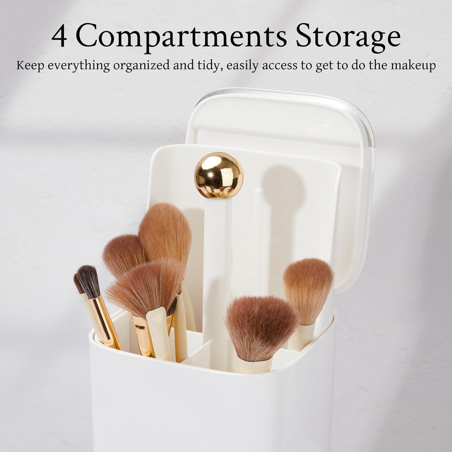 Soporte Automático para Brochas de Maquillaje Esdallina Blanco